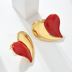 Boucles d'oreilles à tige en acier inoxydable 304 en forme de cœur&nbsp;LS-EJEW-A130-01G-03
