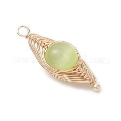 8 шт. подвески из медной проволоки в виде кошачьего глаза&nbsp;PALLOY-JF04774