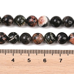 Natürliche rote Schneeflocken-Obsidian-Perlenstränge&nbsp;G-P503-8mm-06A