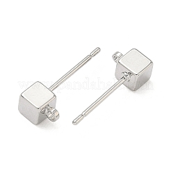 Фурнитура для сережек-гвоздиков в форме куба из латуни&nbsp;XGR0106P-121P
