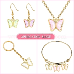 12шт 6 цвета подвески из сплава стекла&nbsp;GLAA-YW0005-67