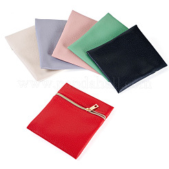 6 шт. 6 цвета искусственной кожи сумки для хранения ювелирных изделий на молнии&nbsp;ABAG-TA0001-72A