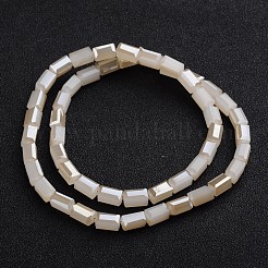 Половина радуги гальваническим граненых параллелепипед имитация гальванических нефрита стеклянные бусы пряди&nbsp;EGLA-F110-B04