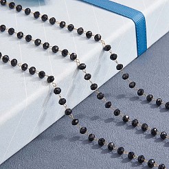 Стеклянная граненая цепочка из бисера рондель&nbsp;JX304A