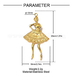 Pendentifs en acier inoxydable 304&nbsp;STAS-OY014-70G