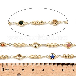 Placcatura a cremagliera piatta rotonda con catene a maglie in ottone a stella&nbsp;CHC-A007-19KCG