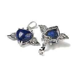 Окрашенный натуральный лазурит с подвесками из прозрачного кубического циркония&nbsp;G-G133-02P-20