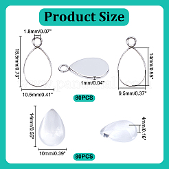 Teardrop-DIY-Anhänger-Set aus 304 Edelstahl&nbsp;DIY-HY0002-44