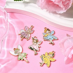 10 pièces 5 styles pendentifs en émail en alliage de placage de rack&nbsp;ENAM-FP0002-44