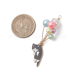 Большие подвески из акрила и эмали с имитацией жемчуга и сплава&nbsp;PALLOY-JF04991