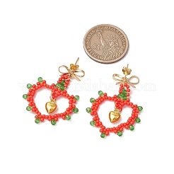 Aretes colgantes con cuentas de vidrio&nbsp;EJEW-MZ00396-03