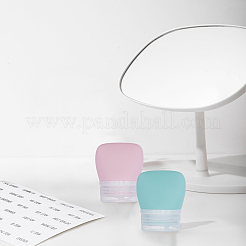 2 шт. 2-х цветные силиконовые бутылки с откидной крышкой&nbsp;AJEW-LP0005-68B