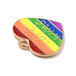 Pendentifs en émail alliage arc-en-ciel fierté&nbsp;ENAM-G208-07KCG