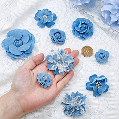 10 stücke 7 arten denim blume für kleidung bekleidungs zubehör dekorative&nbsp;DIY-HS0001-82A