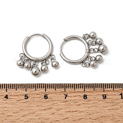 Pendientes de araña redondos de acero inoxidable 304&nbsp;EJEW-L309-02B-P
