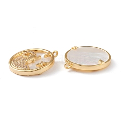 Ciondoli in vero ottone placcato oro 18k con micro pavé di zirconi chiari&nbsp;ZIRC-Z007-22C