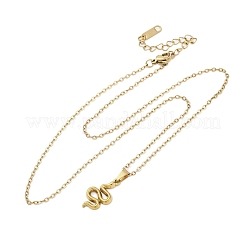 Ожерелья с подвеской в виде змеи из нержавеющей стали 304&nbsp;NJEW-M096-03G