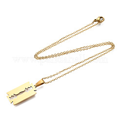 201 colliers pendentifs en acier inoxydable&nbsp;NJEW-S105-JN721-45-2
