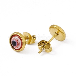 Orecchini a bottone in resina malocchio&nbsp;EJEW-P212-17G-01