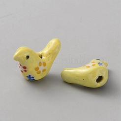 Perles en porcelaine manuelles&nbsp;PORC-WH0016-14D