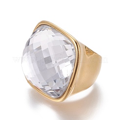 Ionenplattierung (IP) 304 Edelstahl-Fingerringe&nbsp;RJEW-E157-38G-01