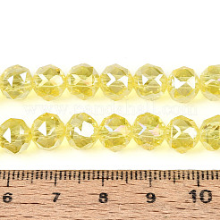 Нити из прозрачных круглых бусин с цветным покрытием ab&nbsp;EGLA-T029-8mm-12T-16