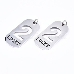 Pendentifs en acier inoxydable 201 anti-ternissement&nbsp;STAS-T044-220P-2