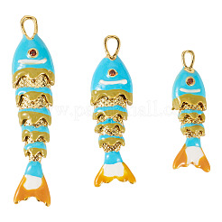 3 pièces 3 styles de pendentifs en laiton plaqué en rack&nbsp;KK-TA0008-61D