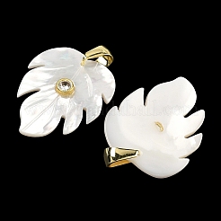 Pendenti intagliati in conchiglia bianca naturale&nbsp;SHEL-B180-01G