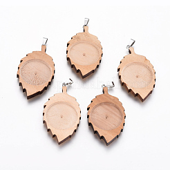 Pendentif cabochon en bois&nbsp;WOOD-WH0021-11B