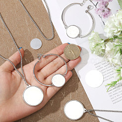 Наборы для самостоятельного изготовления круглых плоских железных и сплавных заготовок для термопереноса ожерелий и браслетов&nbsp;DIY-CA0006-77