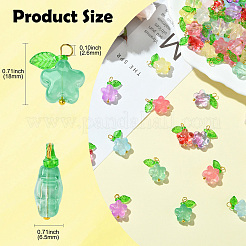 90шт 9 цвета стеклянные подвески&nbsp;PALLOY-CJ00057