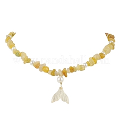 Collares ajustables con cuentas de topacio natural&nbsp;NJEW-JN05227-02