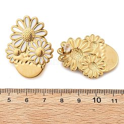 Серьги-гвоздики из нержавеющей стали 304 в форме цветка&nbsp;EJEW-V016-10G-02