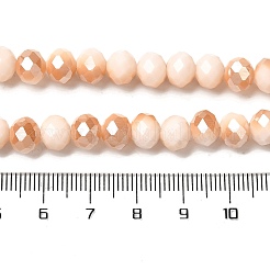 Гальванизировать непрозрачные сплошной цвет стеклянные бусы пряди&nbsp;EGLA-A034-P4mm-K07