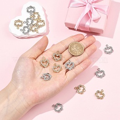 20шт 2 цвета подвески из сплава со стразами&nbsp;FIND-YW0011-37