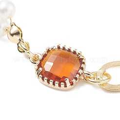 3 set di braccialetti a maglie quadrate in vetro a 3 colori&nbsp;BJEW-TA00075