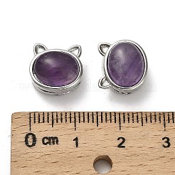 Латунные многорядные звенья из натурального аметиста&nbsp;KK-D366-01P-G