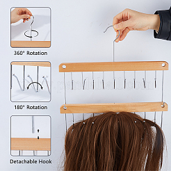 4 crochet de rangement pour perruque en bois&nbsp;AJEW-WH0752-491A