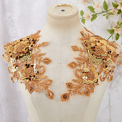 1 paire d'accessoires de costume en polyester brodé à paillettes&nbsp;DIY-CY0002-39