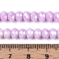 Антикоррозийные гальванические стеклянные бусины рондель&nbsp;EGLA-T021-6mm-17-01