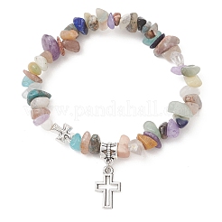 Браслеты из сплава с подвесками в виде креста&nbsp;BJEW-JB13307