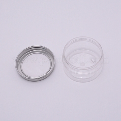 Scatola di plastica rotonda con coperchio in alluminio&nbsp;CON-WH0079-29C
