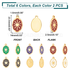 12шт 6 цвета эмалевые подвески&nbsp;FIND-UN0001-57