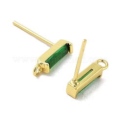 Accessoires de boucles d'oreilles en laiton de micro pavé zircone cubique&nbsp;X-KK-A205-10G-01
