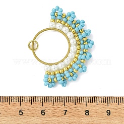 Anhänger aus Glasperlen und Messing-Verbindungsringen&nbsp;PALLOY-MZ01340-02