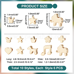 60шт 10 стильные латунные бусины&nbsp;KK-PH0037-04