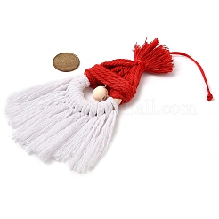 Adornos colgantes de Papá Noel tejidos con hilo de algodón&nbsp;HJEW-JM02455-01