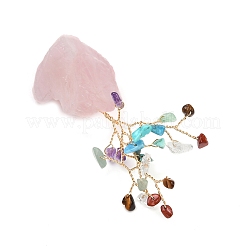 Натуральные смешанные драгоценные камни щепки дерево жизни витрина украшения&nbsp;AJEW-JD00015-03