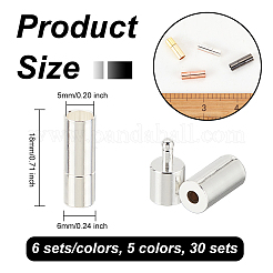 30 комплект 5-х цветных латунных штыковых застежек&nbsp;KK-OC0001-37A